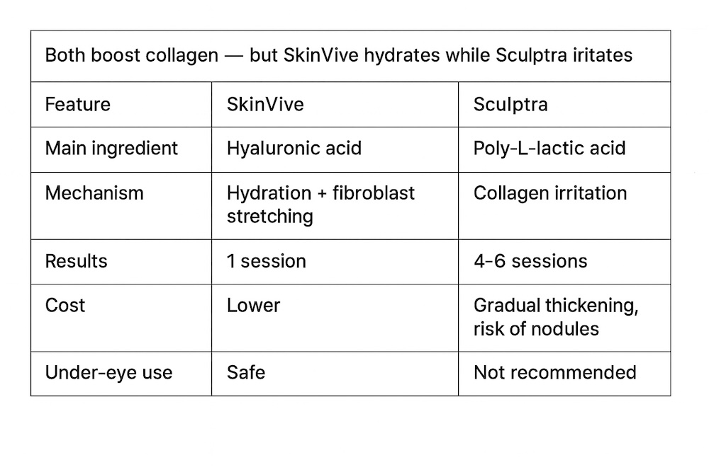 SkinVive vs Sculptra Toronto Comparison Sculptra vs SkinVive Toronto – collagen boosters for mature skin