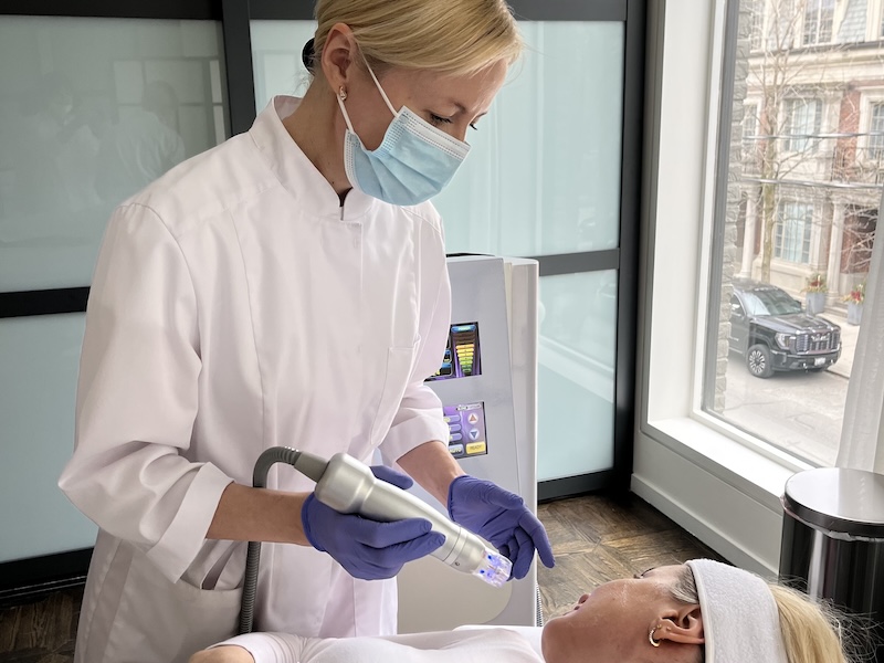 MedVSPA Toronto practitioner preparing for Sylfirm X RF Microneedling treatment 