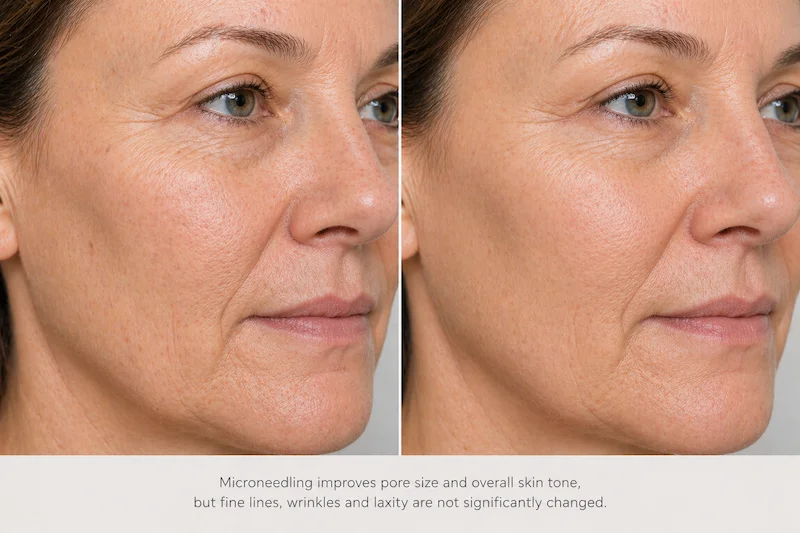skin laxity jawline sagging example not improved by microneedling