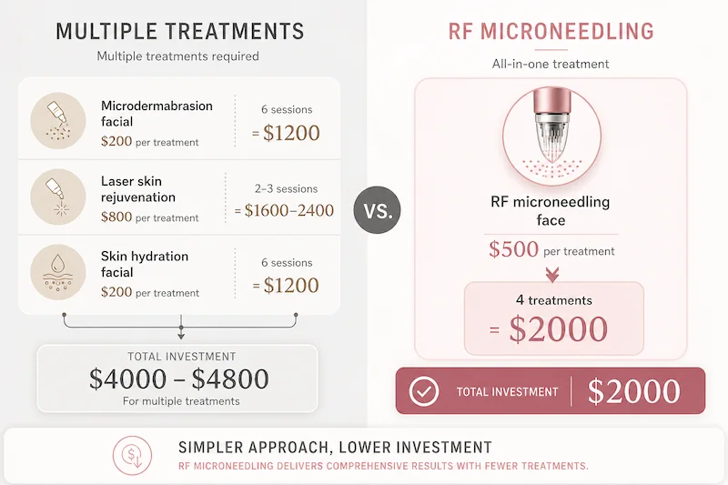 rf microneedling vs multiple treatments cost comparison skin treatments